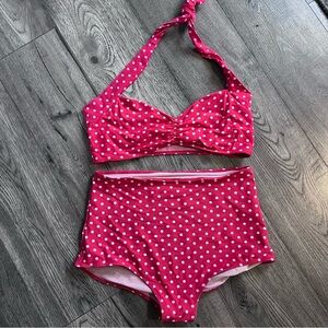 Red Dolly Swimwear Retro Polka Dot Bikini Set Size L